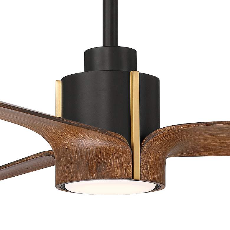 Image 4 60" Casa Vieja Aero Matte Black and Koa LED Ceiling Fan with Remote more views