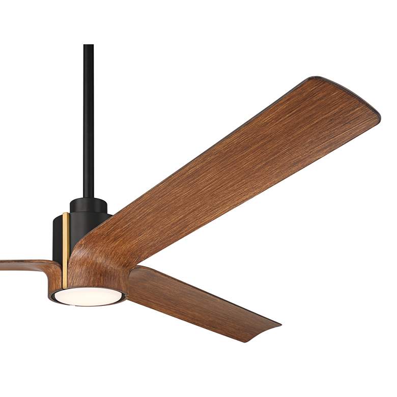 Image 5 60" Casa Vieja Aero Matte Black and Koa LED Ceiling Fan with Remote more views