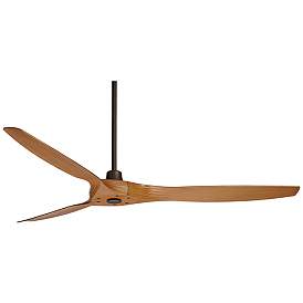 Image2 of 60" Casa Vieja Aireon Bronze Walnut Damp Rated Ceiling Fan with Remote
