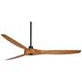 60" Casa Vieja Aireon Bronze Walnut Damp Rated Ceiling Fan with Remote