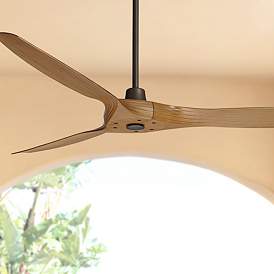 Image1 of 60" Casa Vieja Aireon Bronze Walnut Damp Rated Ceiling Fan with Remote