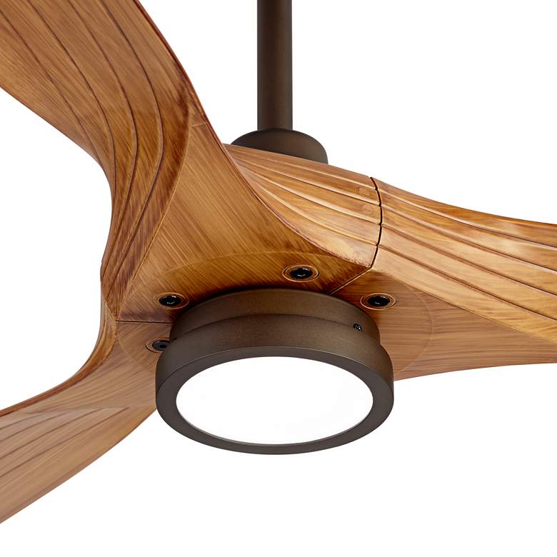 Image 3 60" Casa Vieja Aireon Bronze Walnut LED Damp Ceiling Fan with Remote more views