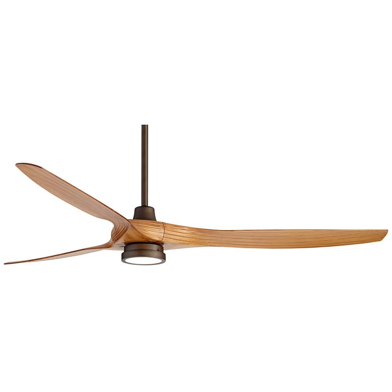 Image 6 60" Casa Vieja Aireon Bronze Walnut LED Damp Ceiling Fan with Remote more views