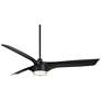 2_60" Casa Vieja Artistry Matte Black LED Damp Ceiling Fan with Remote