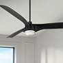 1_60" Casa Vieja Artistry Matte Black LED Damp Ceiling Fan with Remote