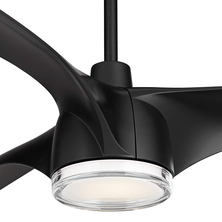 Image 3 60" Casa Vieja Artistry Matte Black LED Damp Ceiling Fan with Remote more views