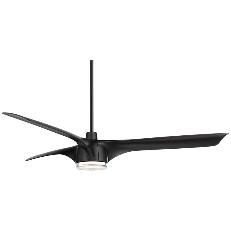 Image 6 60" Casa Vieja Artistry Matte Black LED Damp Ceiling Fan with Remote more views