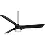60" Casa Vieja Artistry Matte Black LED Damp Ceiling Fan with Remote
