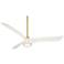 60" Casa Vieja Artistry Soft Brass LED Damp Ceiling Fan
