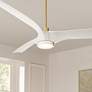 2_60" Casa Vieja Artistry Soft Brass LED Damp Ceiling Fan