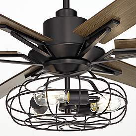 Image3 of 60" Casa Vieja Expedition Black LED Rustic Ceiling Fan with Remote more views