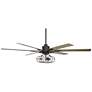 60" Casa Vieja Expedition Black LED Rustic Ceiling Fan with Remote
