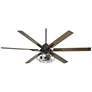 60" Casa Vieja Expedition Black LED Rustic Ceiling Fan with Remote