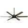 60" Casa Vieja Expedition Bronze White Glass Damp Fan with Remote