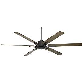 Image2 of 60" Casa Vieja Expedition Matte Black Damp Rated Fan with Remote
