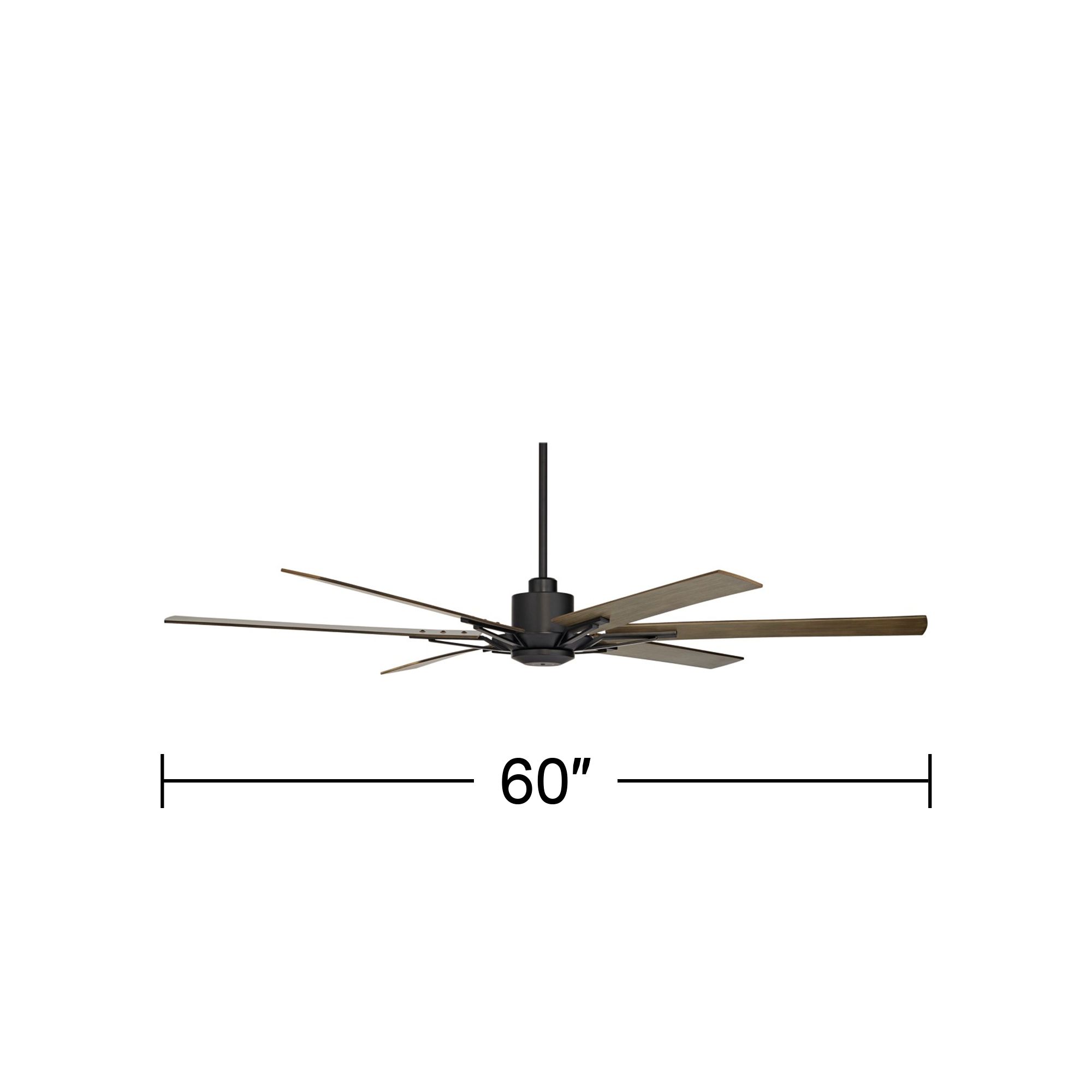 60" Casa Vieja Expedition Matte Black Damp Rated Fan with Remote