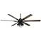 60" Casa Vieja Expedition Matte Black Damp Rated LED Fan with Remote