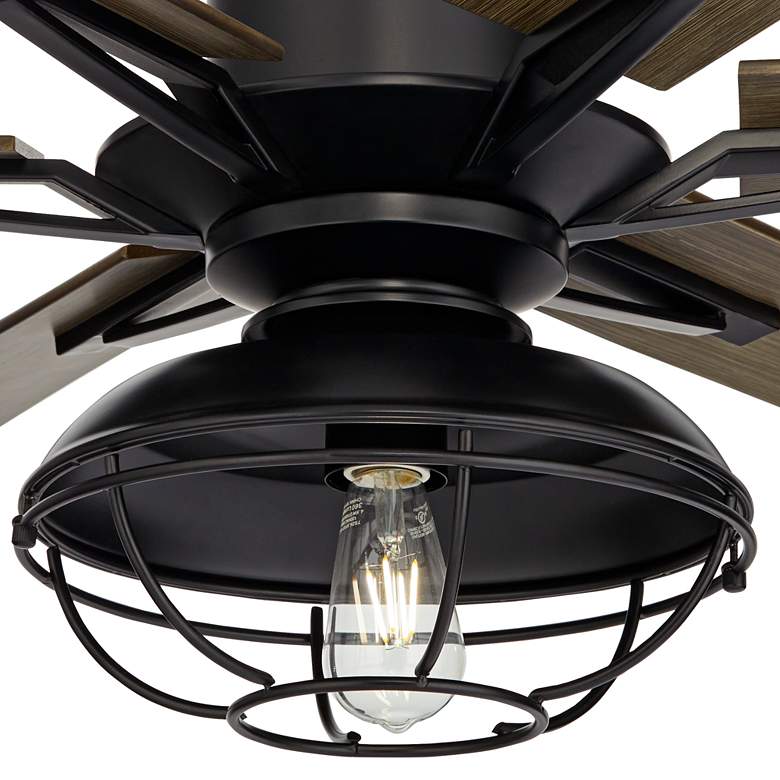 Image 3 60 inch Casa Vieja Expedition Matte Black Damp Rated LED Fan with Remote more views