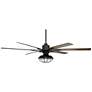 60" Casa Vieja Expedition Matte Black Damp Rated LED Fan with Remote
