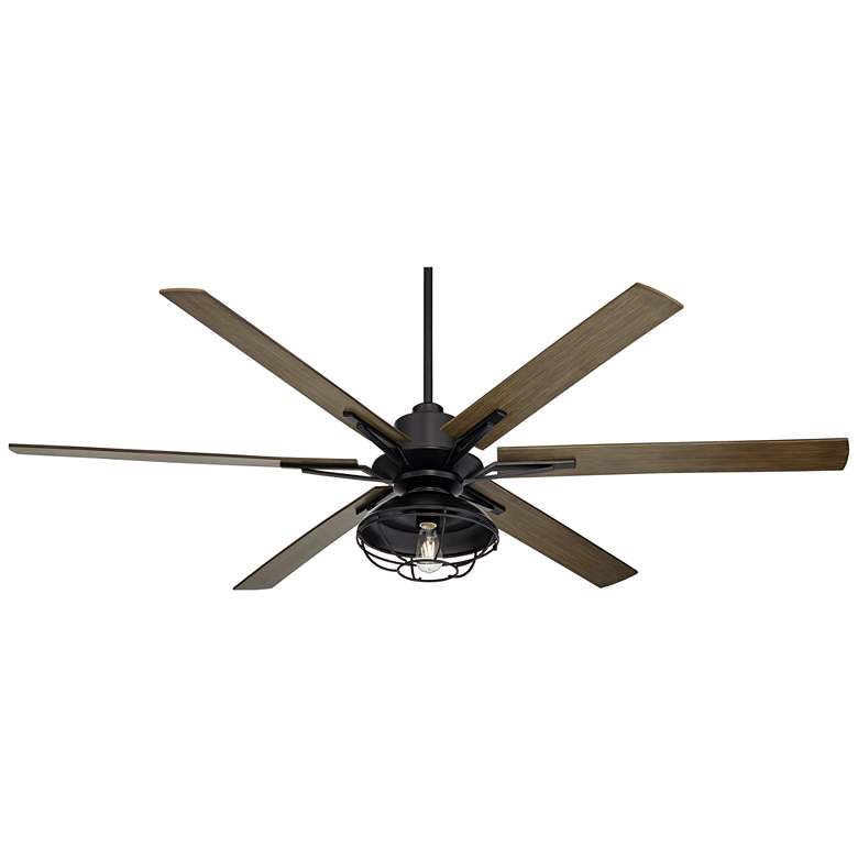 Image 7 60" Casa Vieja Expedition Matte Black Damp Rated LED Fan with Remote more views