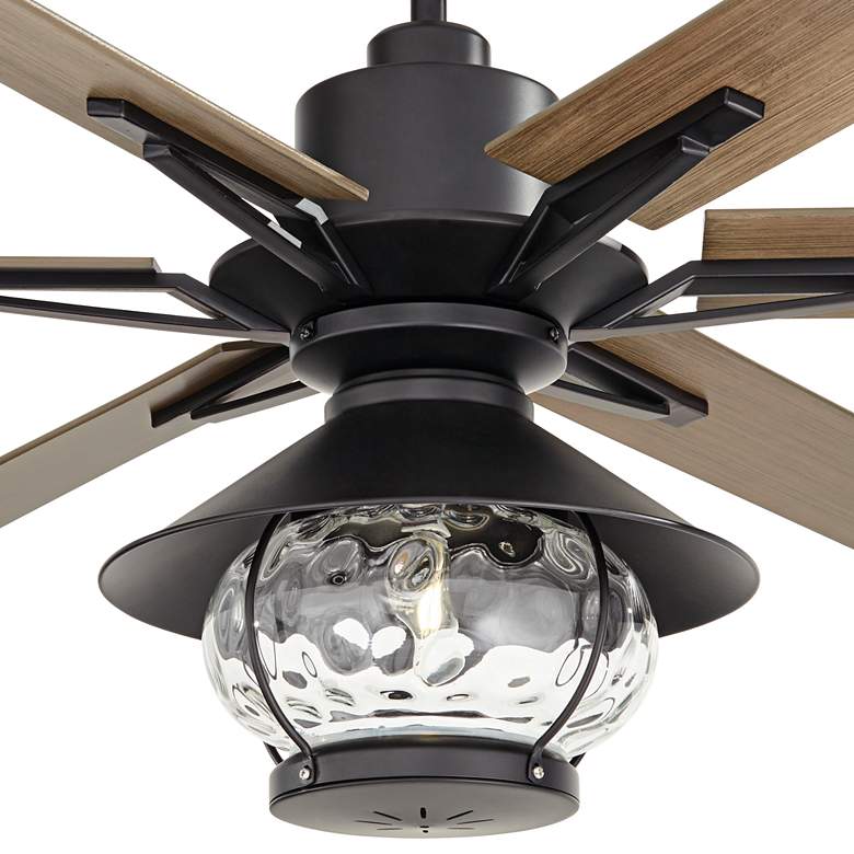 Image 3 60 inch Casa Vieja Expedition Matte Black Lantern Damp LED Ceiling Fan more views