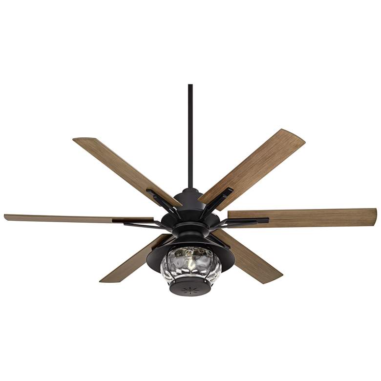 Image 7 60 inch Casa Vieja Expedition Matte Black Lantern Damp LED Ceiling Fan more views