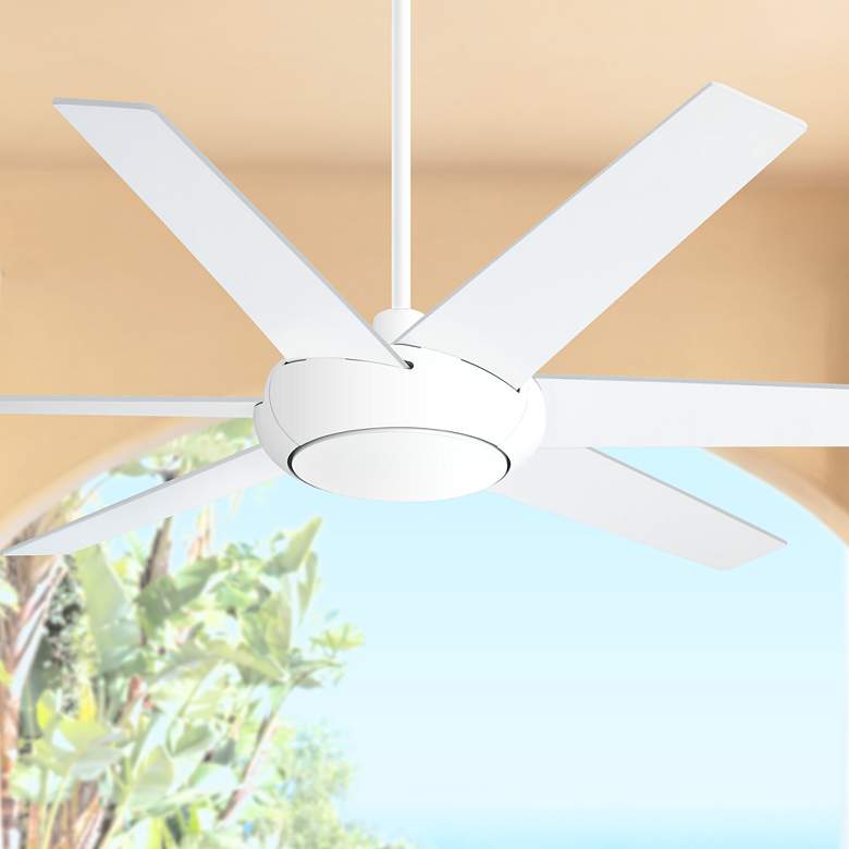 Image 1 60 inch Casa Vieja Exposition White DC Damp Ceiling Fan