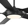 60" Casa Vieja Grand Regal Matte Black LED Ceiling Fan With Remote