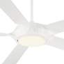 60" Casa Vieja Grand Regal Matte White LED Ceiling Fan With Remote
