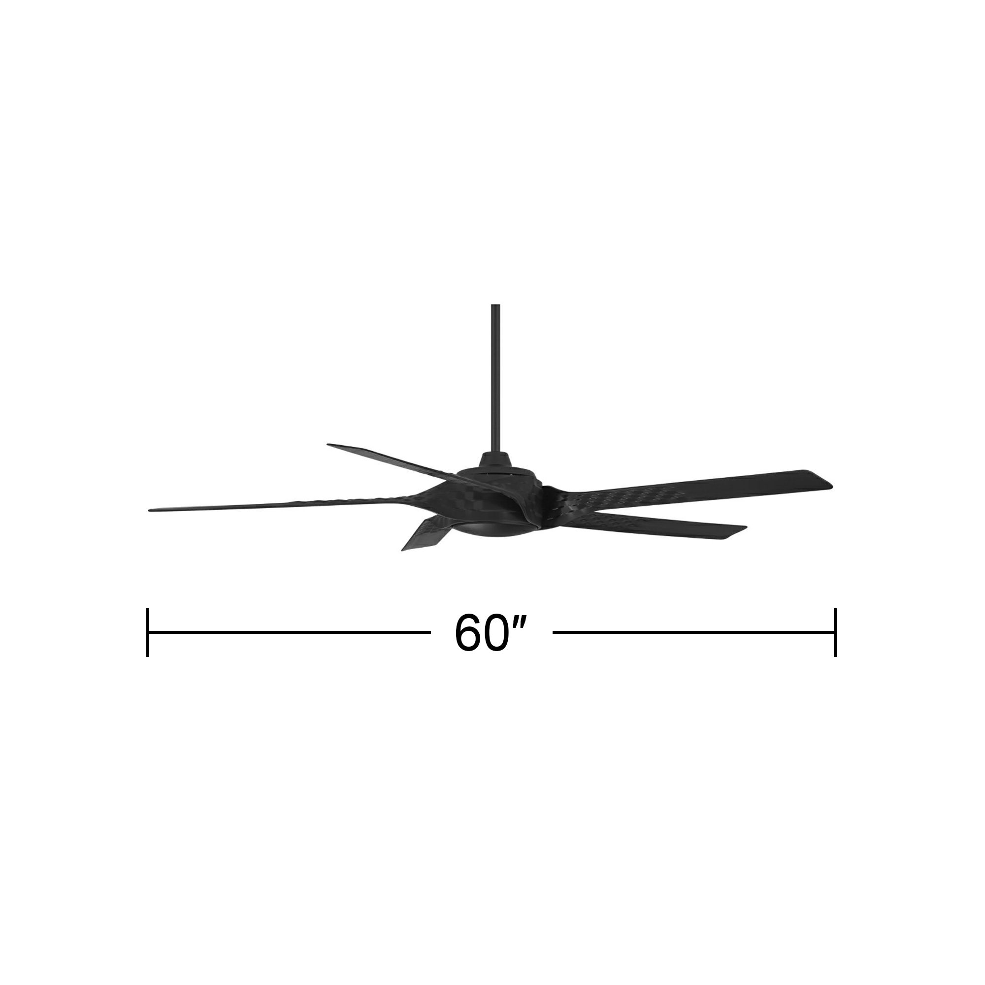 60" Casa Vieja Helix Matte Black Indoor/Outdoor LED Ceiling Fan in scene