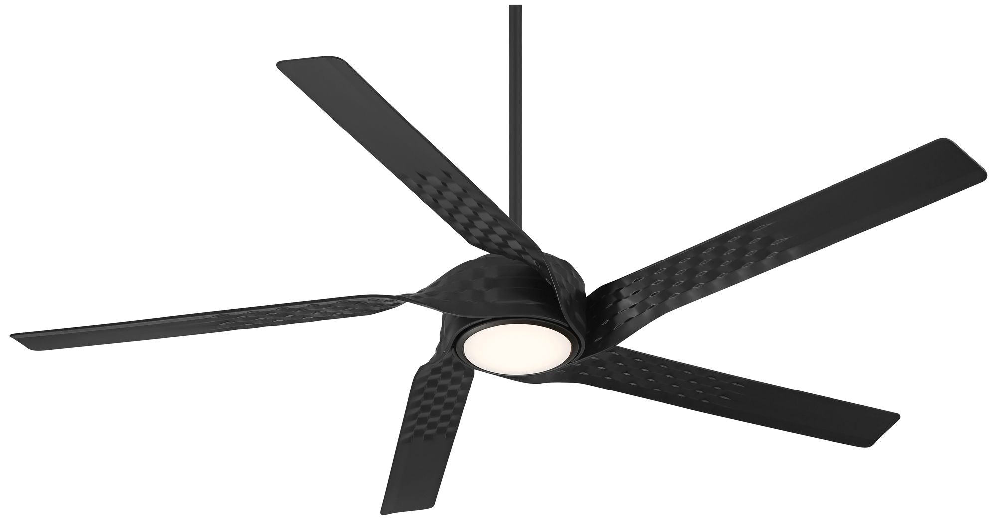 60" Casa Vieja Helix Matte Black Indoor/Outdoor LED Ceiling Fan in scene