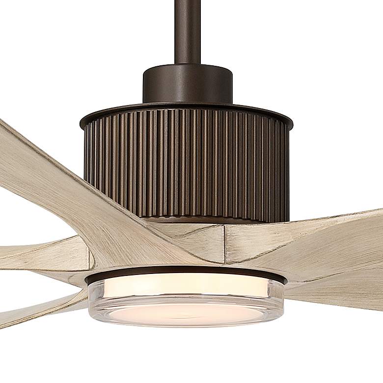 Image 4 60" Casa Vieja Hex Bronze and White Oak LED Ceiling Fan with Remote more views