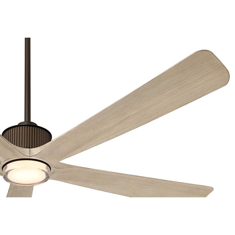 Image 5 60" Casa Vieja Hex Bronze and White Oak LED Ceiling Fan with Remote more views
