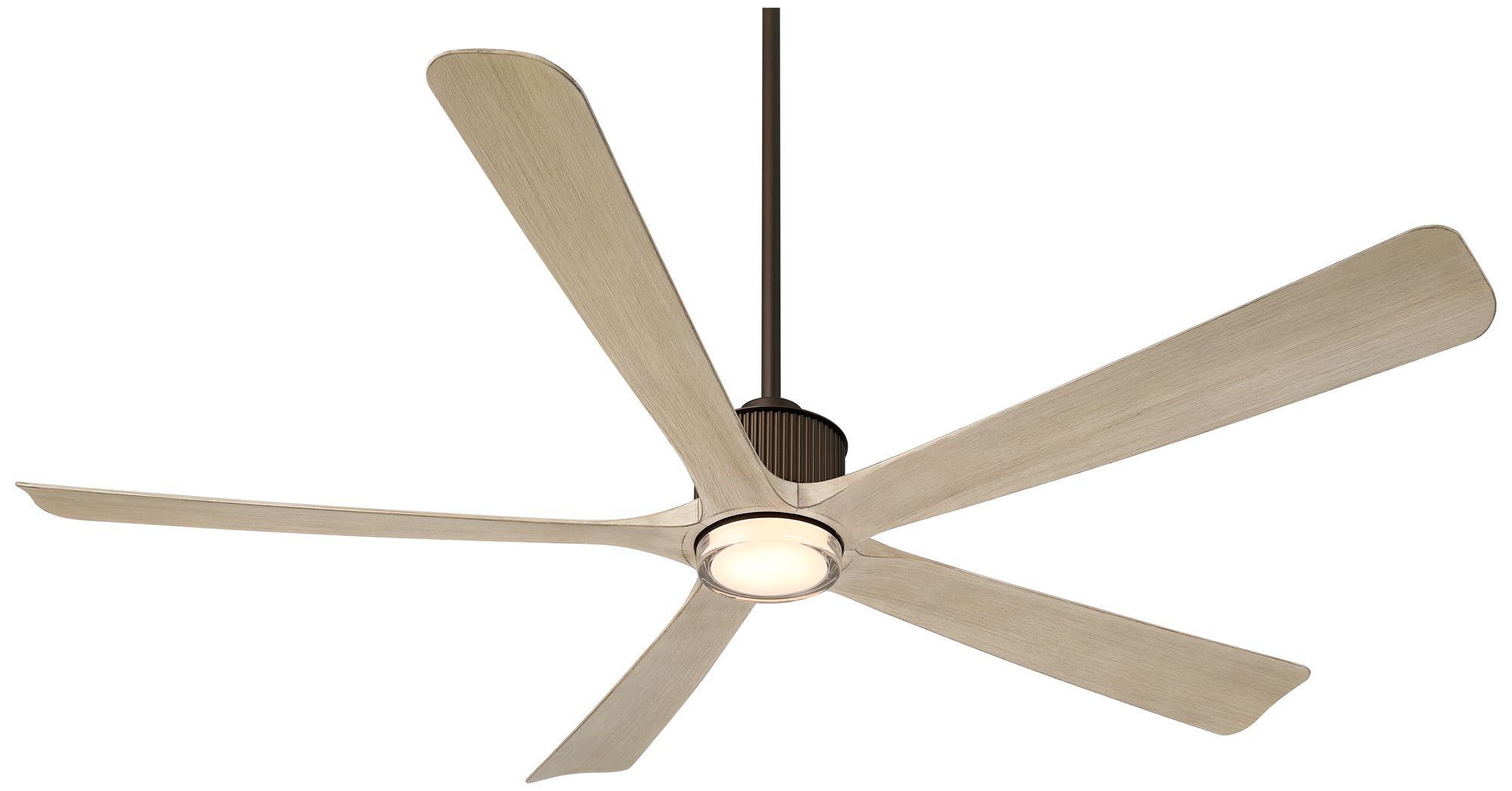 Watch A Video About the Casa Vieja Hex Bronze and White Oak LED Ceiling Fan with Remote