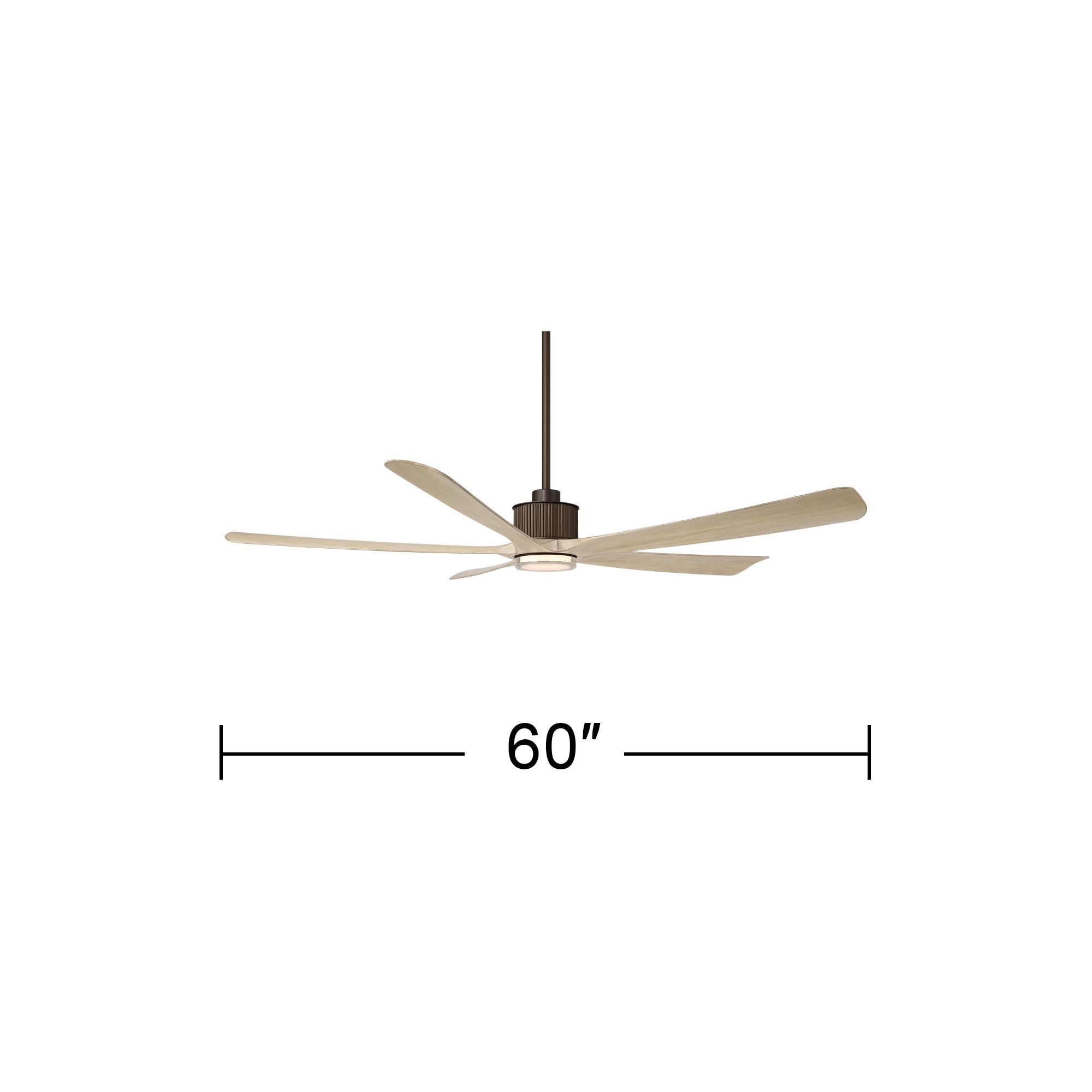 Watch A Video About the Casa Vieja Hex Bronze and White Oak LED Ceiling Fan with Remote