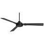 3_60" Casa Vieja Invictus Matte Black and Walnut Damp Fan with Remote