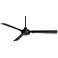 60" Casa Vieja Invictus Matte Black and Walnut Damp Fan with Remote