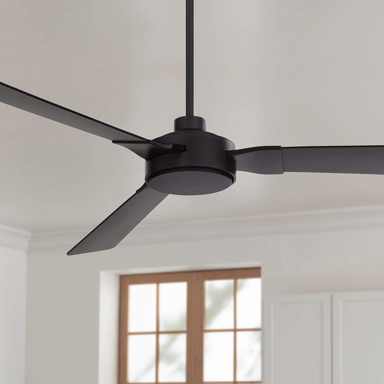 Image 1 60" Casa Vieja Invictus Matte Black and Walnut Damp Fan with Remote