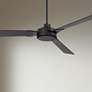 2_60" Casa Vieja Invictus Matte Black and Walnut Damp Fan with Remote