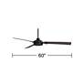 60" Casa Vieja Invictus Matte Black and Walnut Damp Fan with Remote in scene