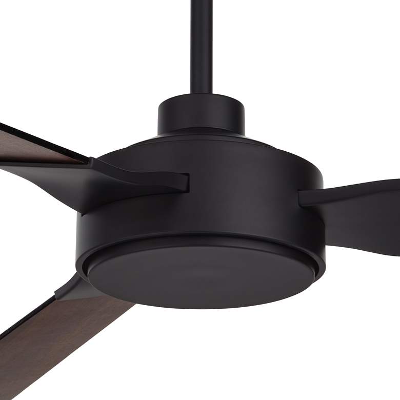 Image 4 60" Casa Vieja Invictus Matte Black and Walnut Damp Fan with Remote more views