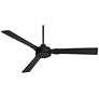 60" Casa Vieja Invictus Matte Black and Walnut Damp Fan with Remote in scene