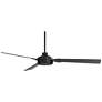 60" Casa Vieja Invictus Matte Black and Walnut Damp Fan with Remote in scene