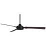 60" Casa Vieja Invictus Matte Black and Walnut Damp Fan with Remote in scene