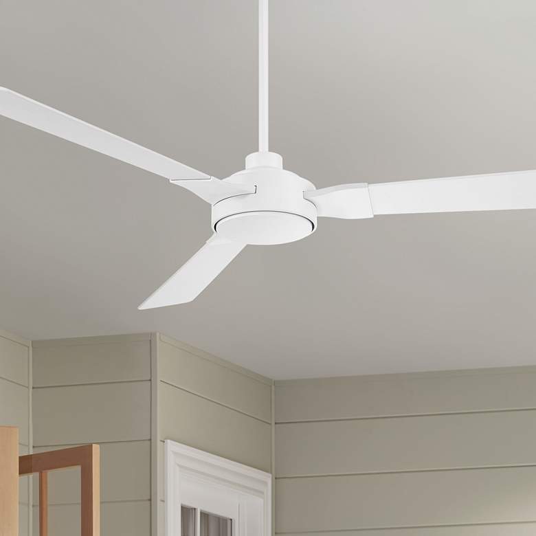 Image 2 60" Casa Vieja Invictus Matte White Damp Ceiling Fan with Remote