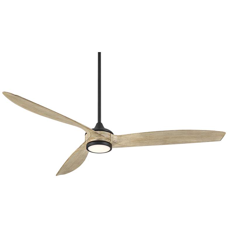 Image 2 60" Casa Vieja La Jolla Surf Matte Black LED Ceiling Fan with Remote