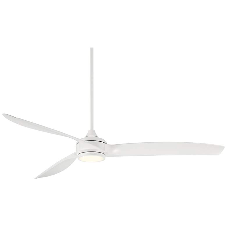 Image 2 60" Casa Vieja La Jolla Surf Matte White LED Ceiling Fan with Remote