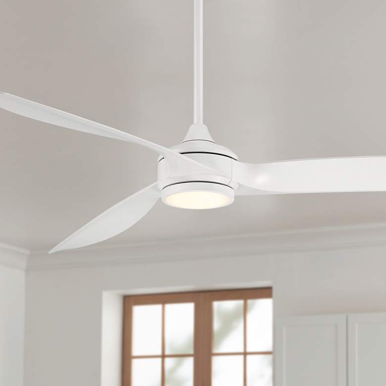 60&quot; Casa Vieja La Jolla Surf Matte White LED Ceiling Fan with Remote