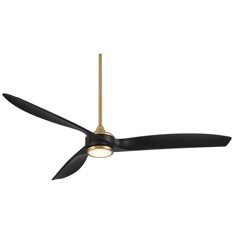 Image 2 60" Casa Vieja La Jolla Surf Soft Brass LED Ceiling Fan with Remote
