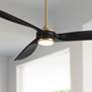 2_60" Casa Vieja La Jolla Surf Soft Brass LED Ceiling Fan with Remote
